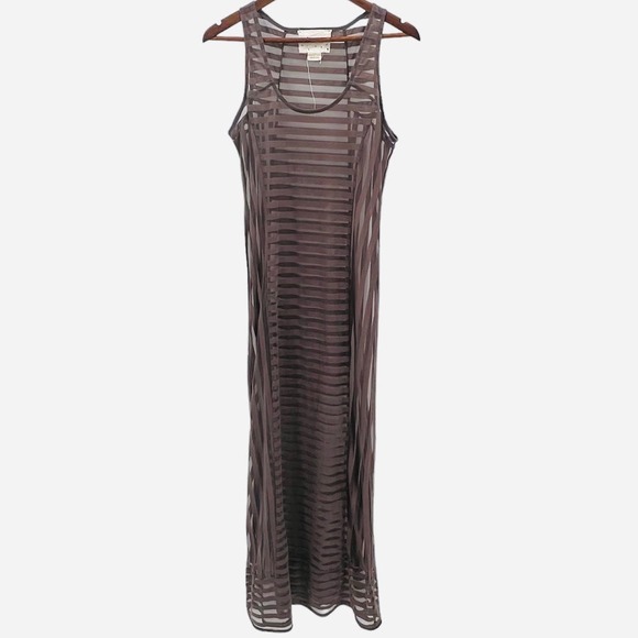 UO x Coincidence & Chance Sheer Stripe Maxi Dress Cover Up Women’s Large Purple - Picture 2 of 7